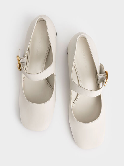 Zapatos Mary Jane con hebilla, Blanco tiza, hi-res
