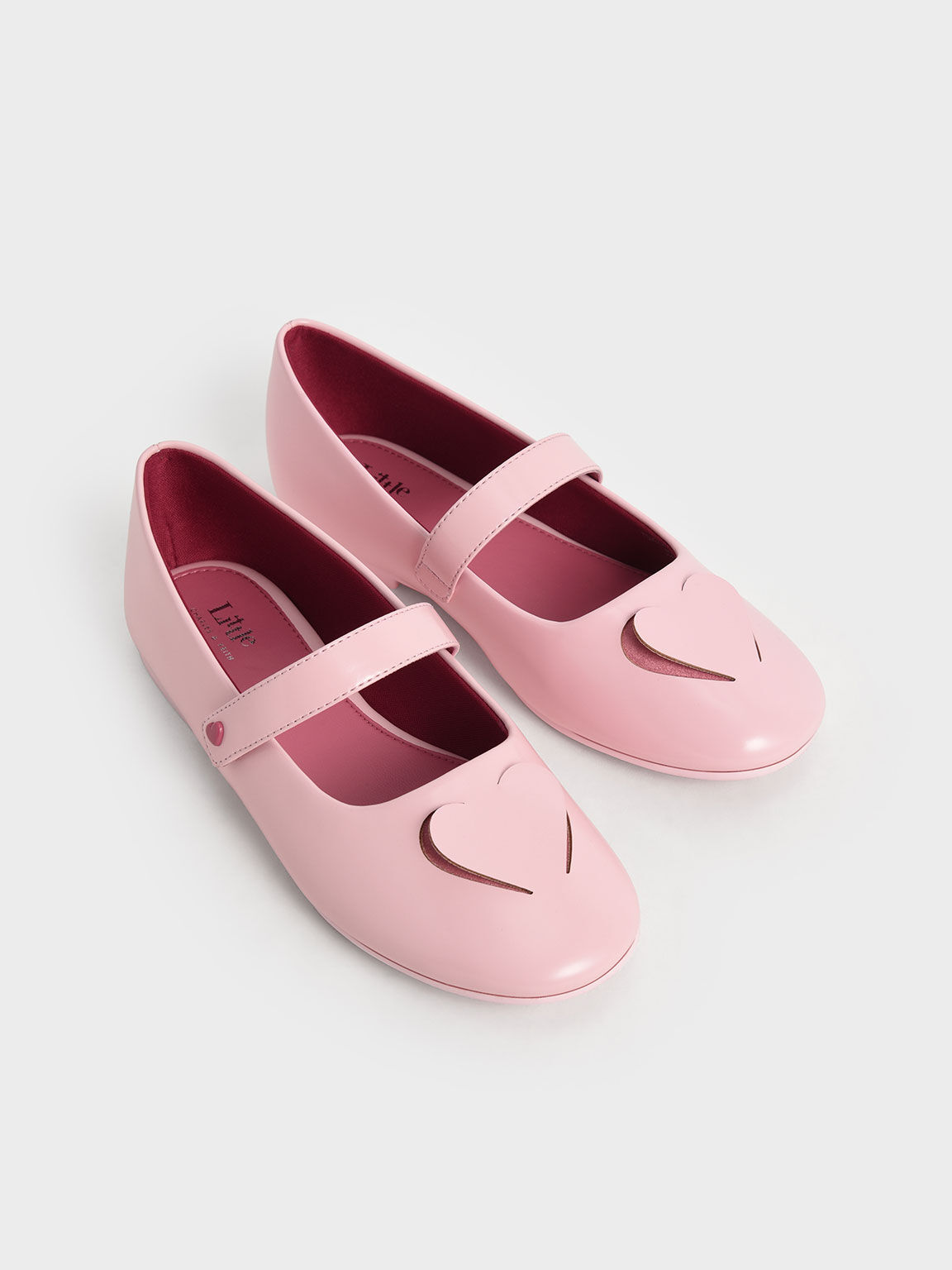 Valentine's Day Collection: Girls' Heart Cut-Out Mary Janes, Pink, hi-res