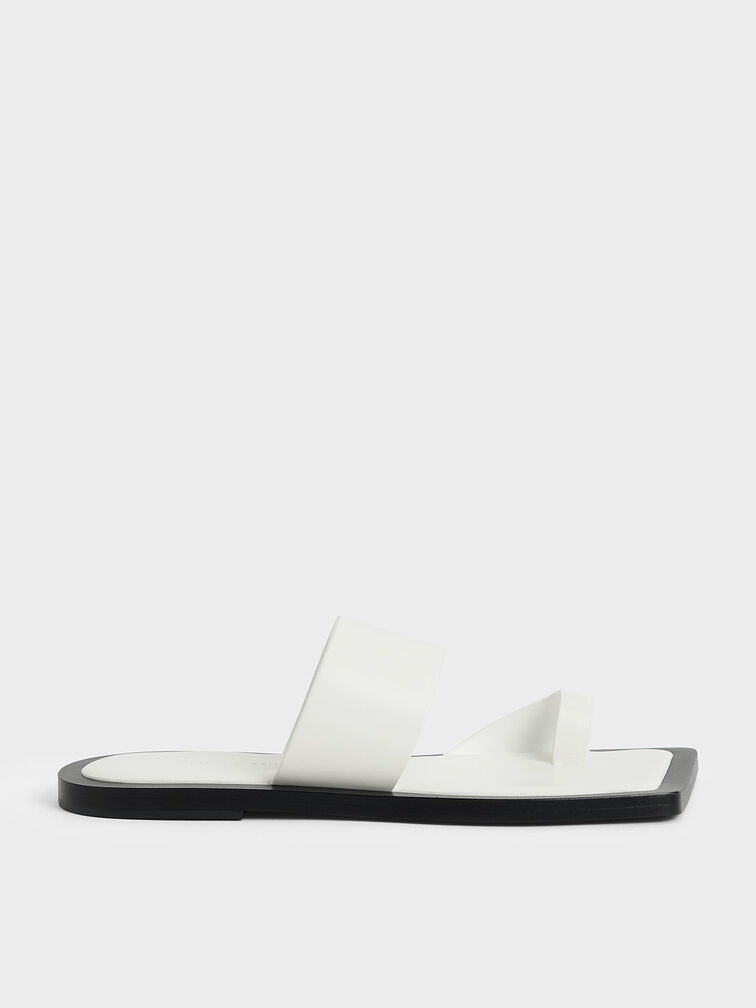 Toe Loop Slide Sandals, Blanco, hi-res