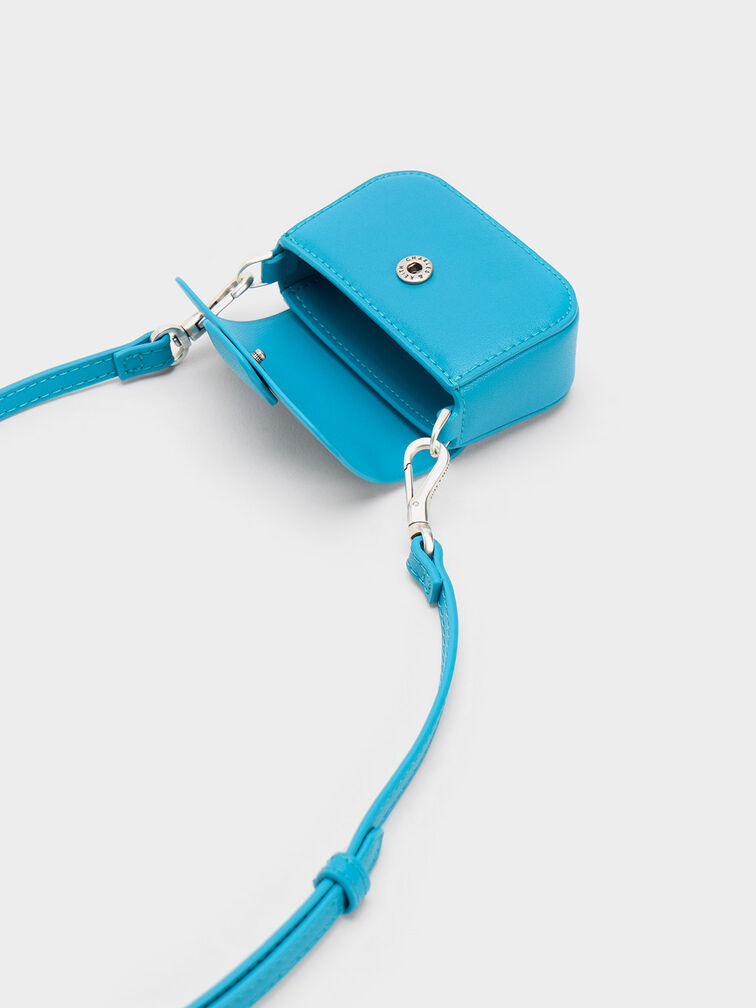 Micro sac à bouton-poussoir carré Koa, Bleu, hi-res