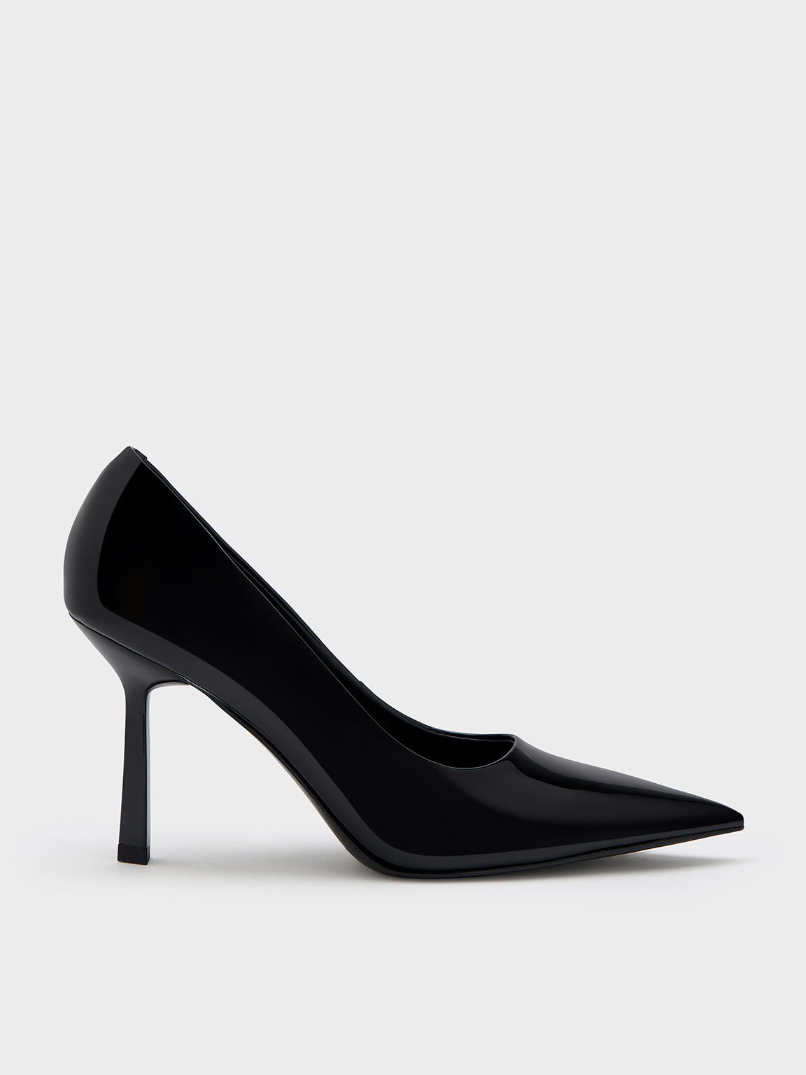Black Patent Pointed-Toe Pumps - CHARLES & KEITH NL