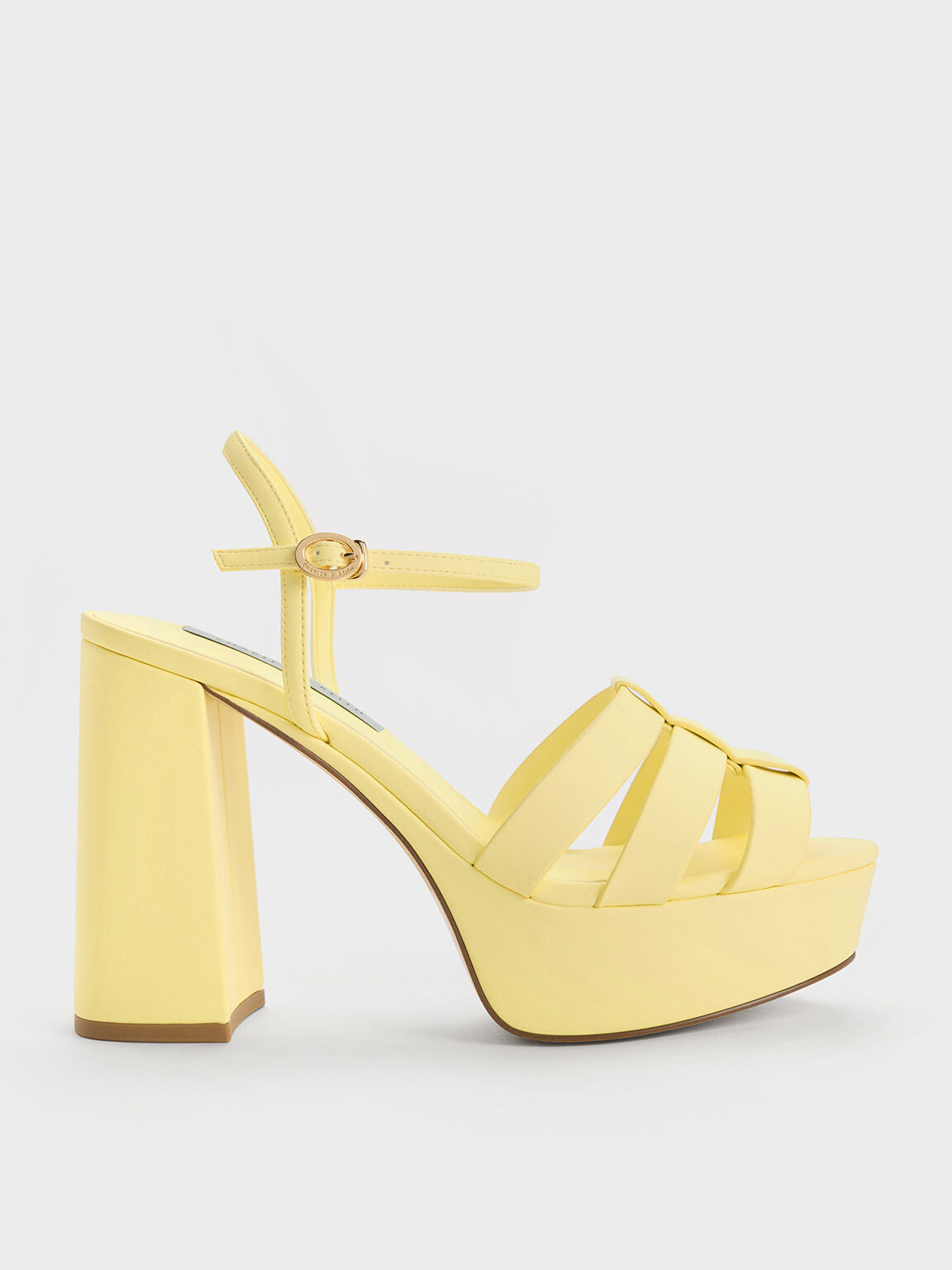 Gladiator Platform Sandals, Yellow, hi-res