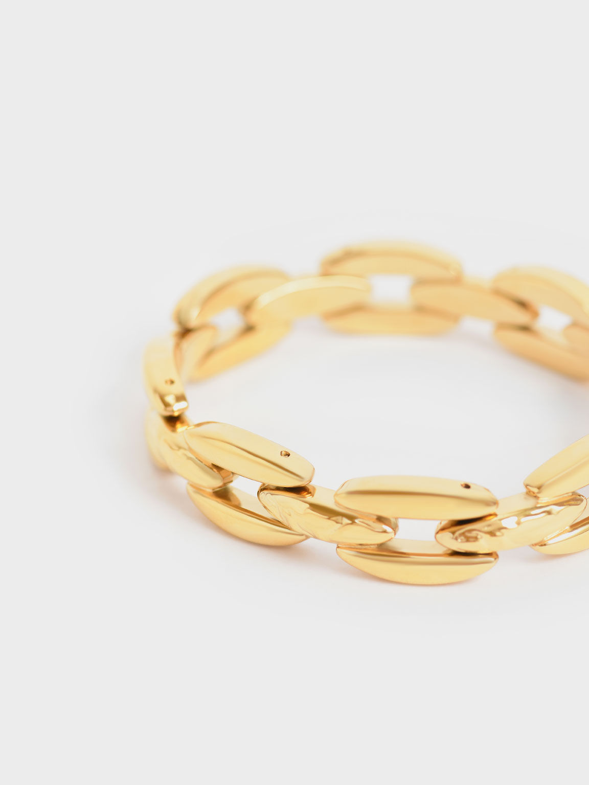 Chain-Link Cuff Bracelet, Gold, hi-res