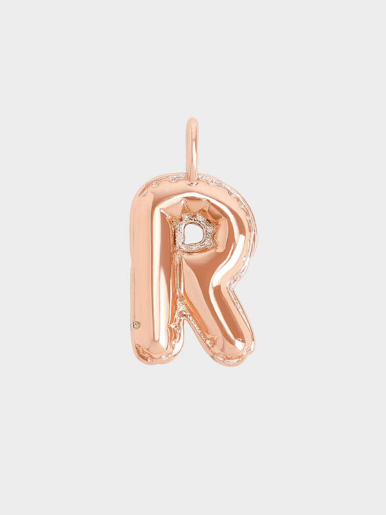 Breloque alphabet lettre "R", Or Rose, hi-res