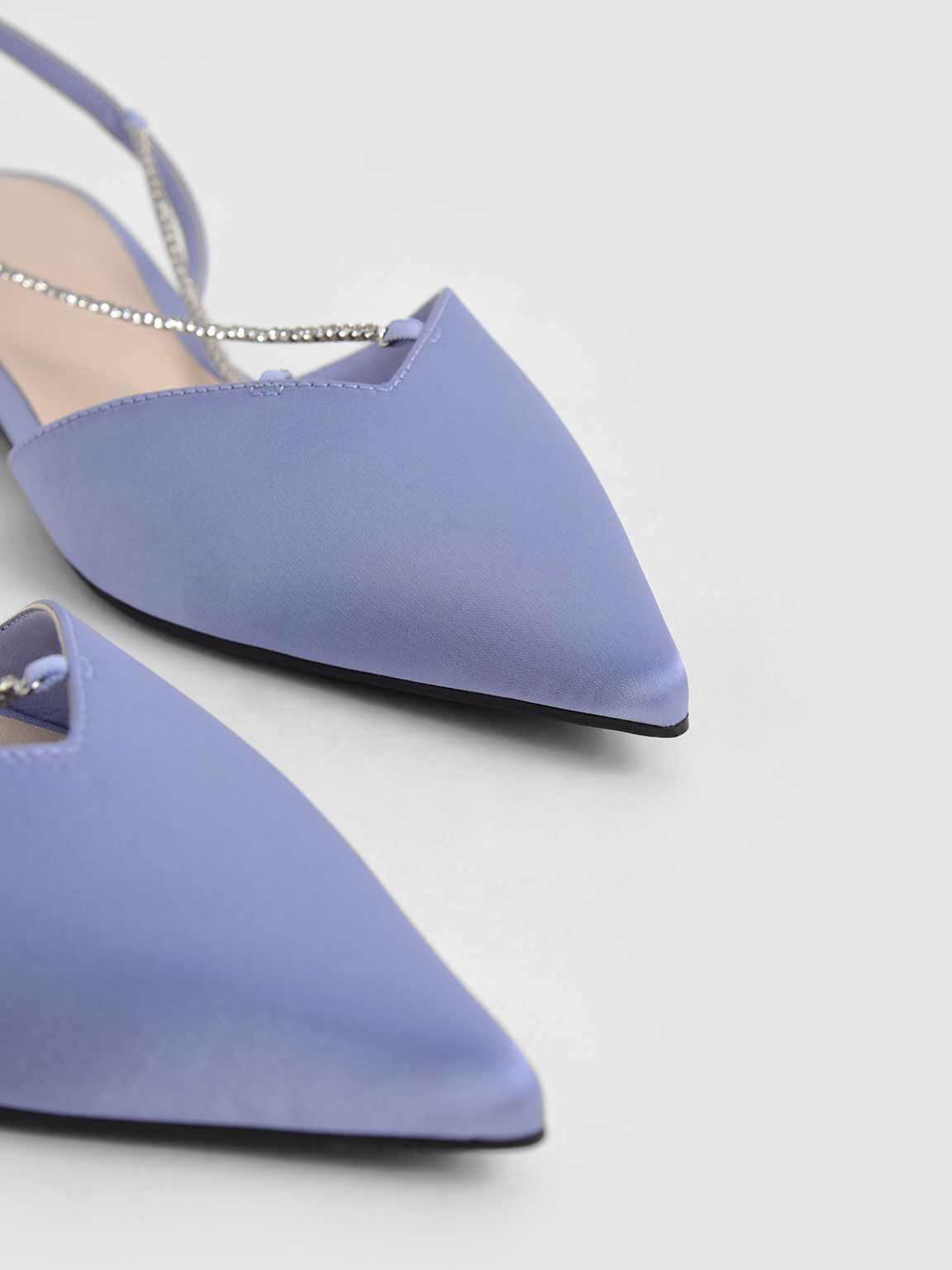 Adel Recycled Polyester Gem-Embellished Slingback Ballerinas, Blue, hi-res