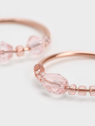 Conjunto de dos anillos con cuentas Luxem, Oro rosa, hi-res