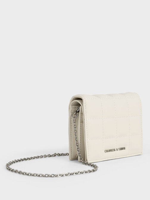 Quilted Mini Wallet, Cream, hi-res
