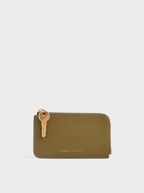 Zip-Around Mini Wallet, Olive, hi-res