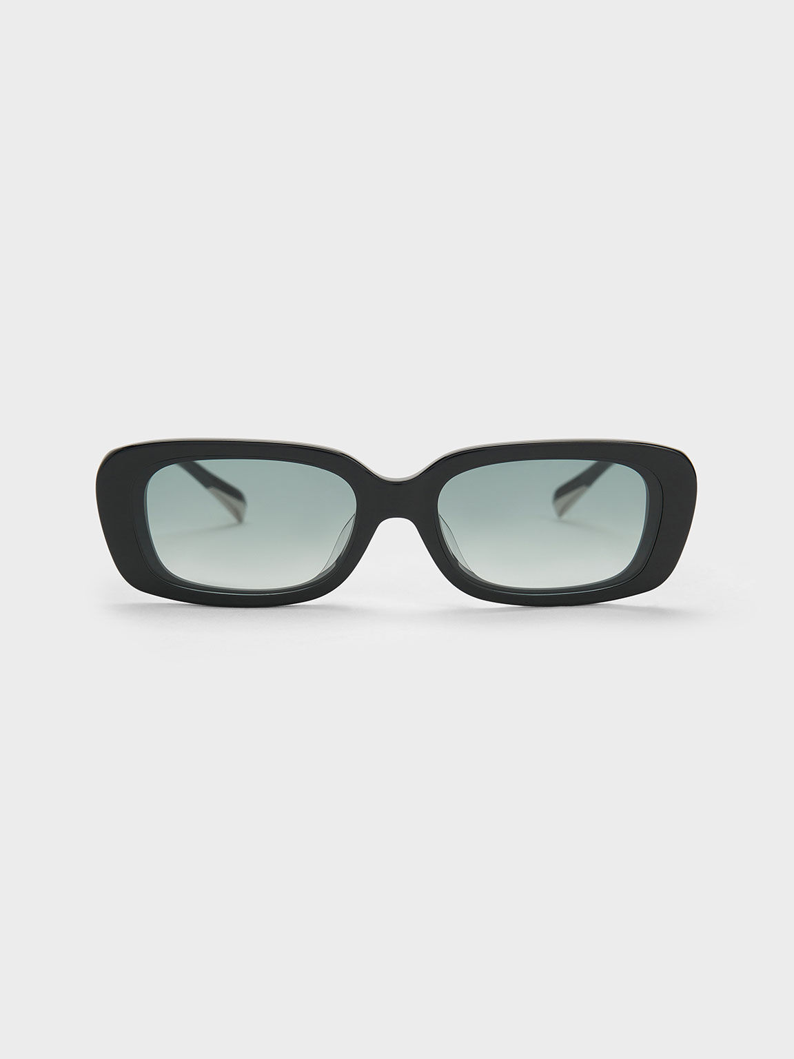 Rectangular Recycled Acetate Sunglasses, Black, hi-res