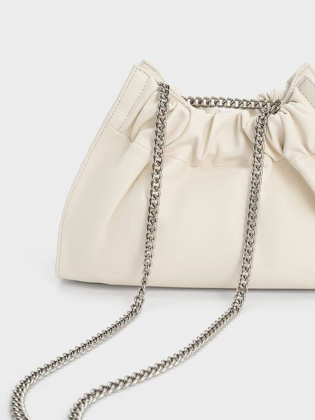 Cyrus Slouchy Chain-Handle Bag, Crema, hi-res