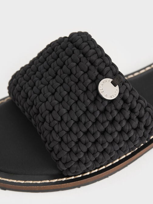 Sandalias de tejido, Negro texturizado, hi-res