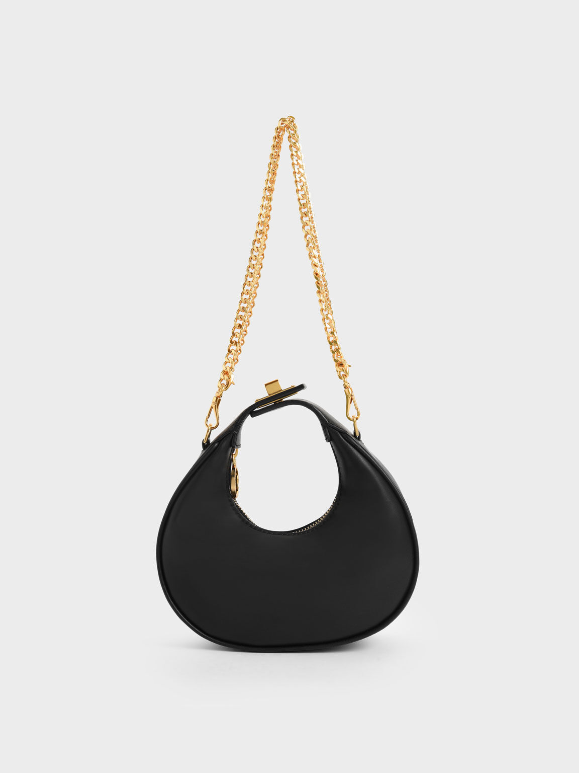 Black Mini Crescent Hobo Bag - CHARLES & KEITH BG