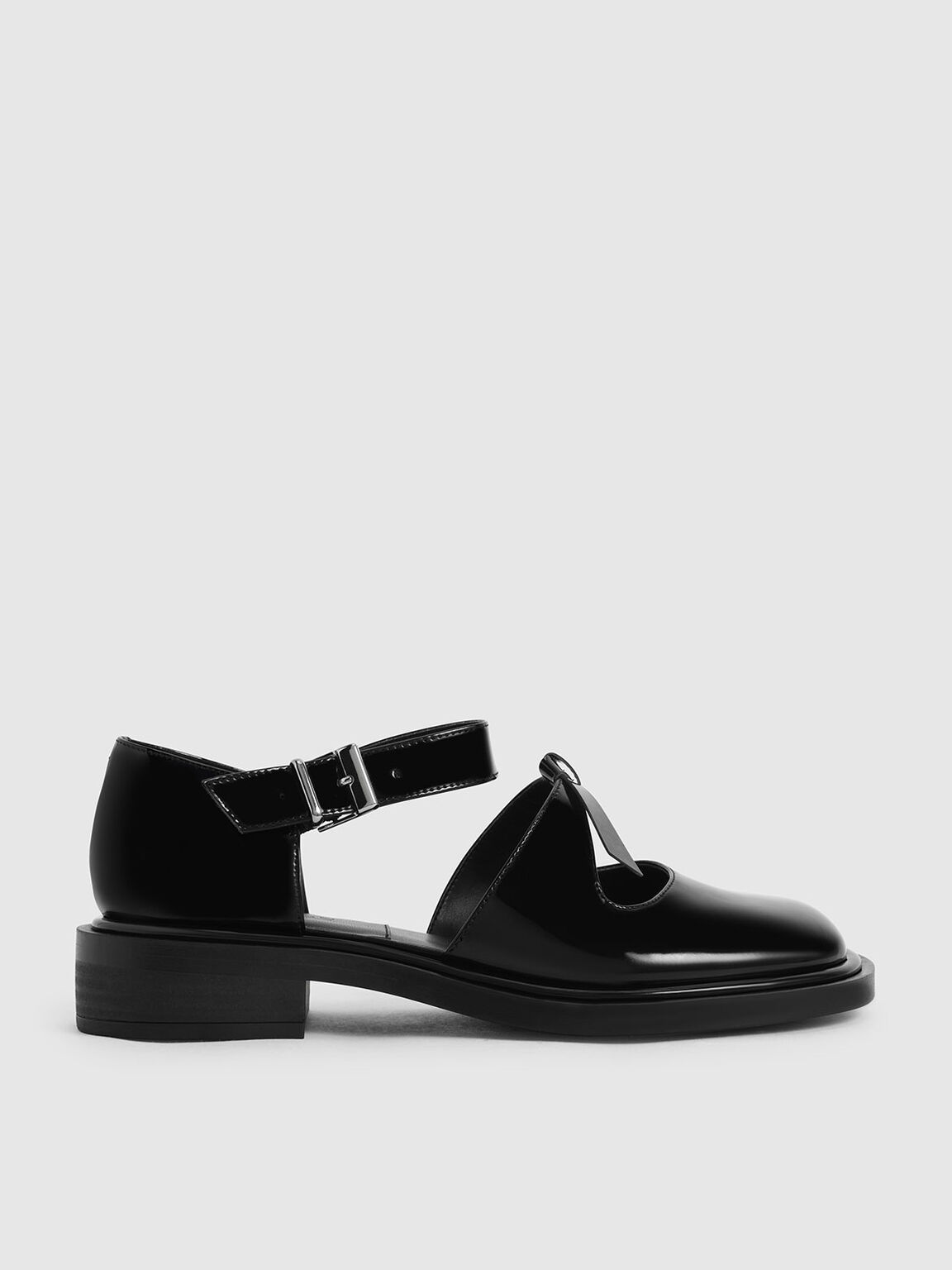 Rumi Patent Leather Bow-Tie Mary Jane Flats, Black, hi-res