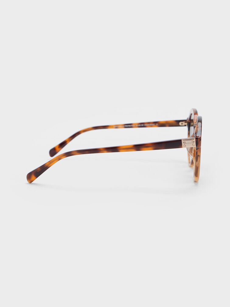 Gafas de sol cat-eye redondas de acetato reciclado, Nacar, hi-res