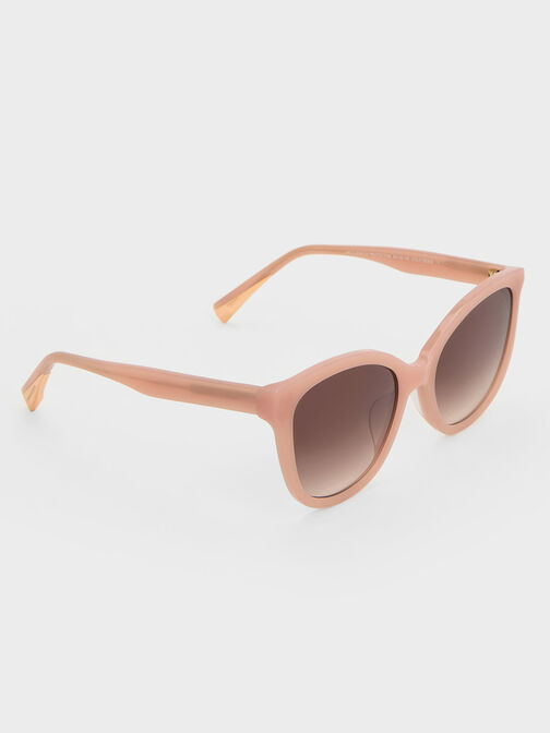 Recycled Acetate Oval Sunglasses, Pink, hi-res
