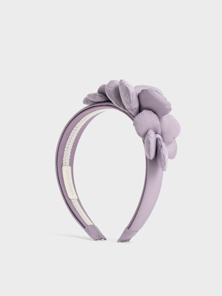 Lilac Flower-Embellished Hair Band - CHARLES & KEITH DE