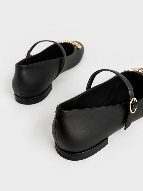 Chaussures Mary Jane avec détail métallique, Noir, hi-res