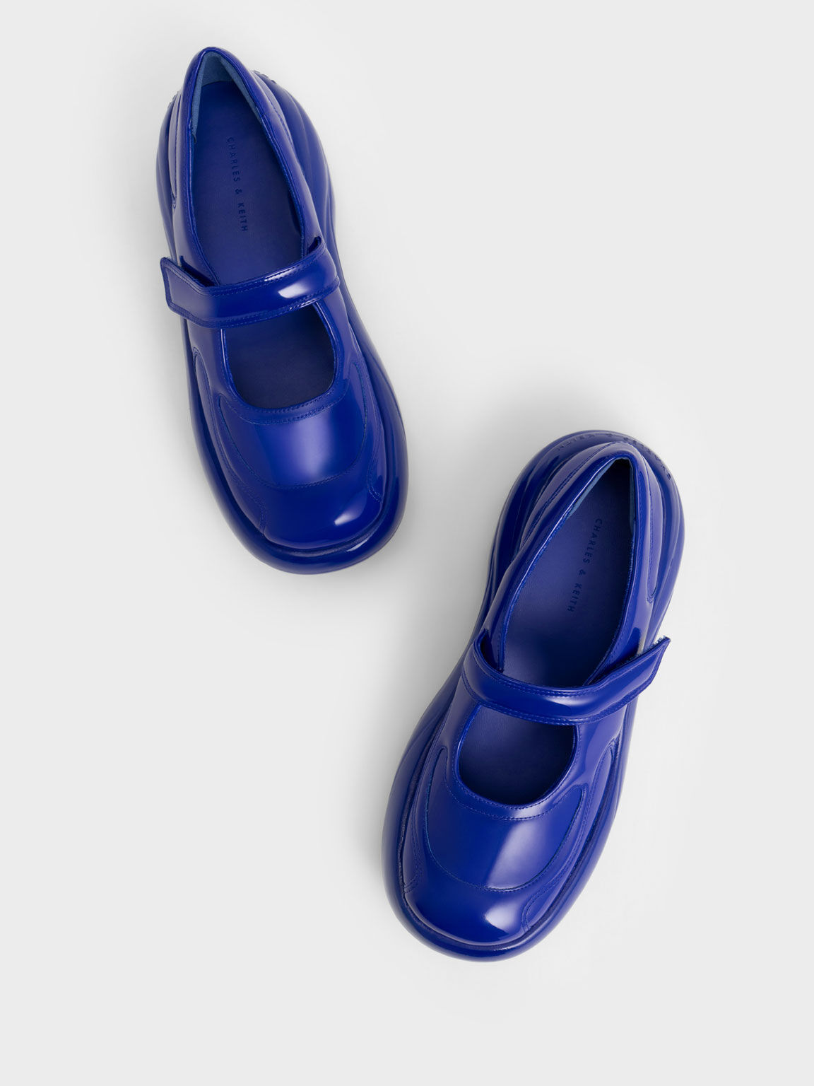 Roony Patent Mary Janes, Blue, hi-res