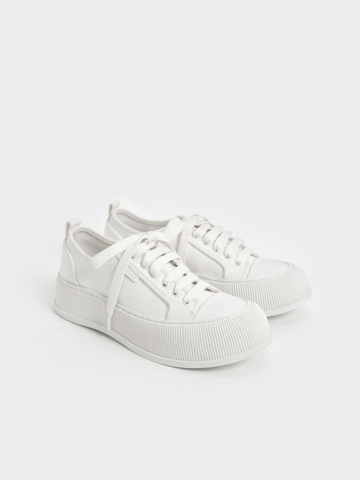 Organic Cotton Low-Top Sneakers, White, hi-res