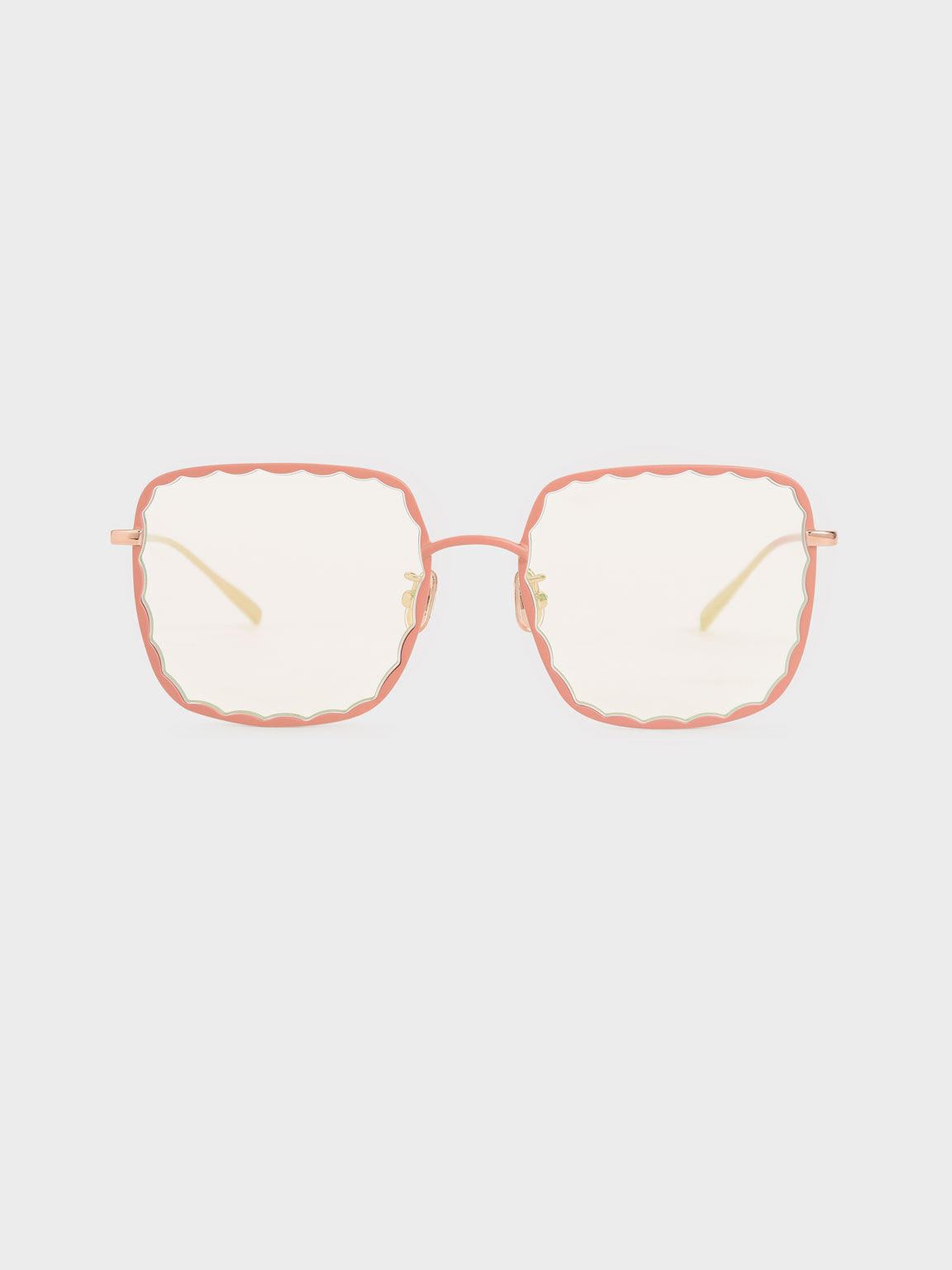 Scallop Trim Butterfly Sunglasses, Pink, hi-res