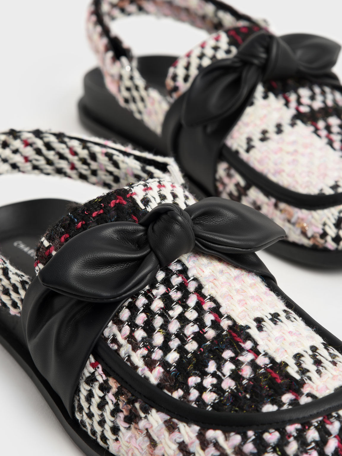 Woven Bow-Tie Slingback Loafers, Multi, hi-res