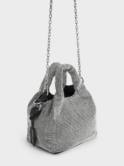 Yama Crystal-Embellished Tote Bag, Silver, hi-res