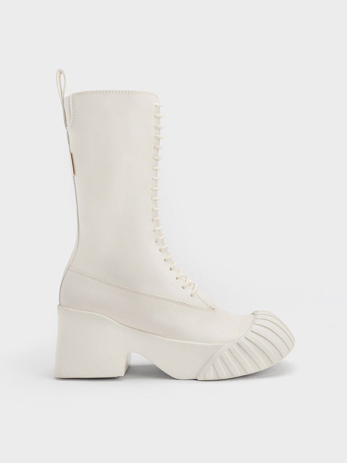 Adrian Chunky Sole Lace-Up Boots, Chalk, hi-res