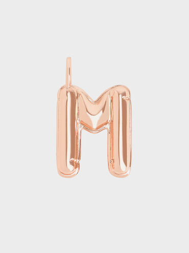 Alphabet 'M' Charm, Rose Gold, hi-res