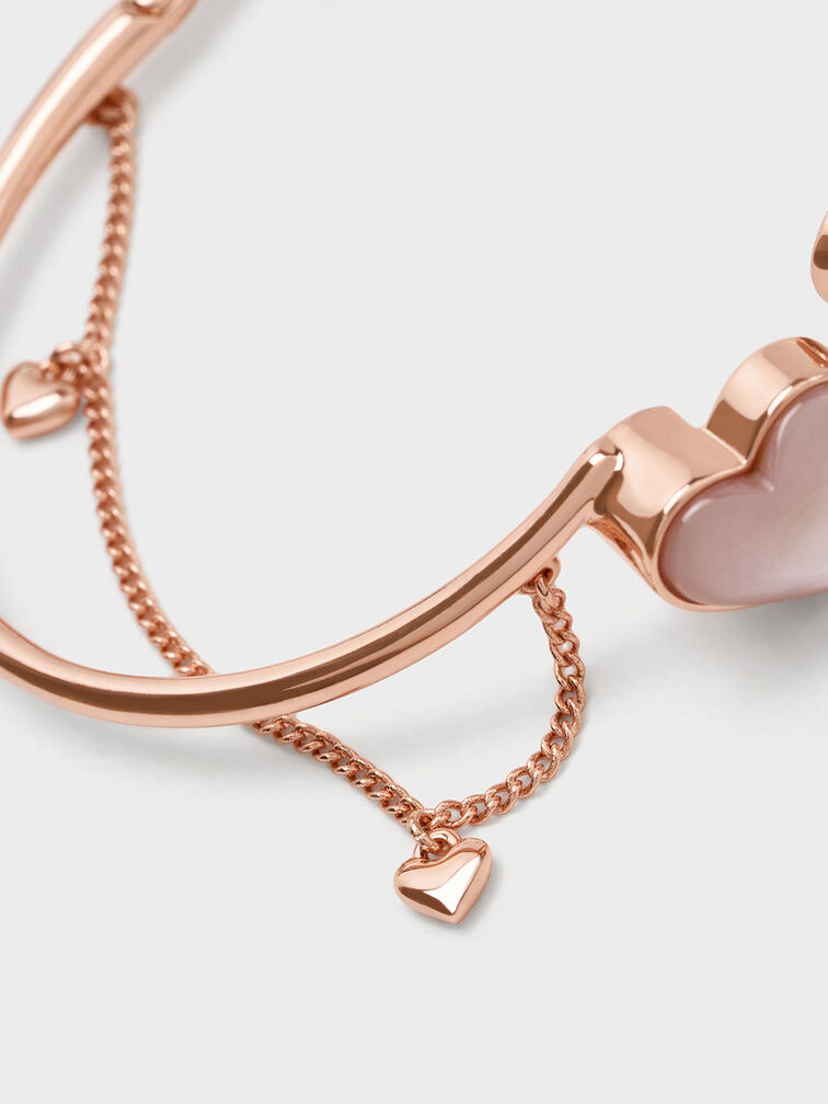 Rose Gold Annalise Heart Stone Chain-Link Bracelet - CHARLES & KEITH RO