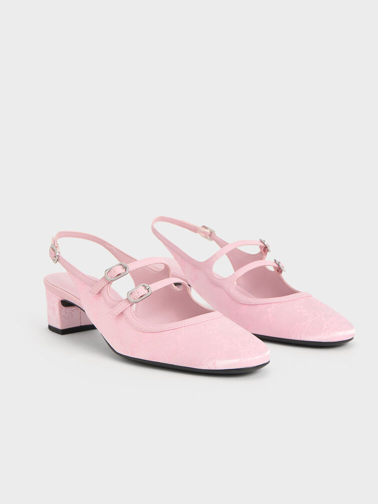 Clementine Recycled Polyester Mary Jane Pumps, Light Pink, hi-res