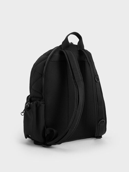Soleil Nylon Backpack, Noir, hi-res