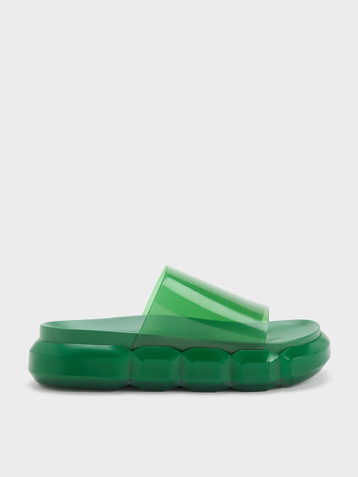 Fia See-Through Slide Sandals, Green, hi-res