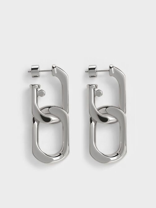 Gabine Chain-Link Drop Earrings, Silver, hi-res