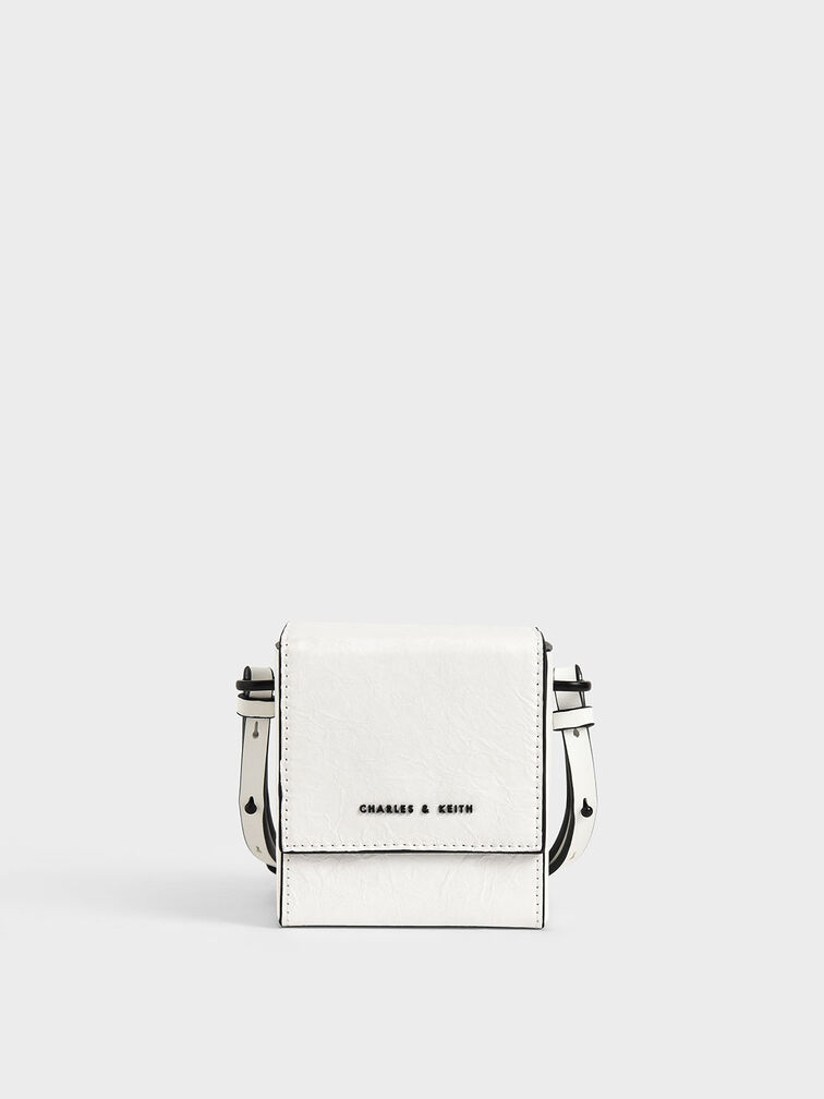 Boxy Crossbody Bag, White, hi-res