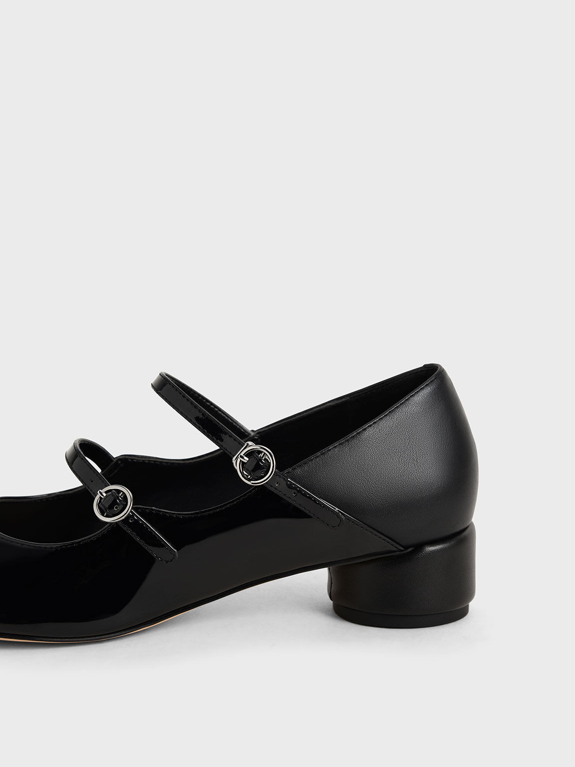 Patent Double-Strap Mary Janes, Black, hi-res