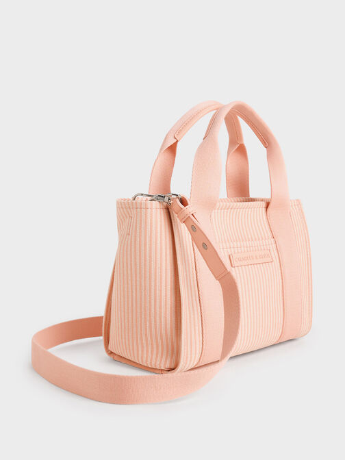 Kay Striped Tote Bag, Pink, hi-res