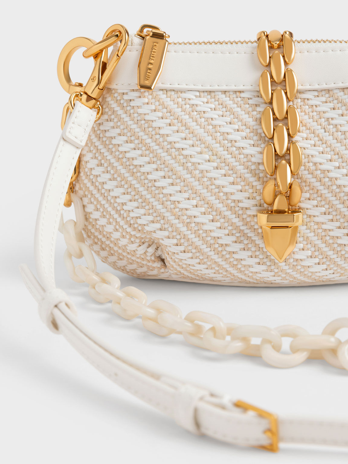 Isana Chain-Handle Bag, White, hi-res