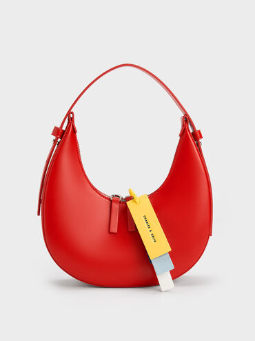 Carey Crescent Hobo Bag, Red, hi-res