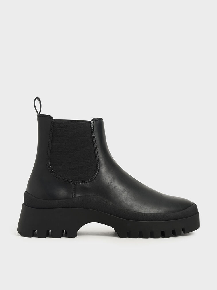 Chunky Chelsea Boots, Black, hi-res