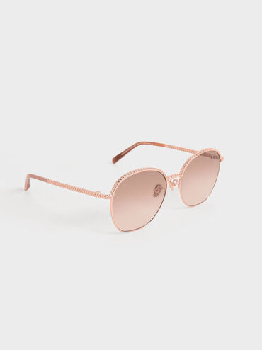 Braided Butterfly Sunglasses, Oro rosa, hi-res