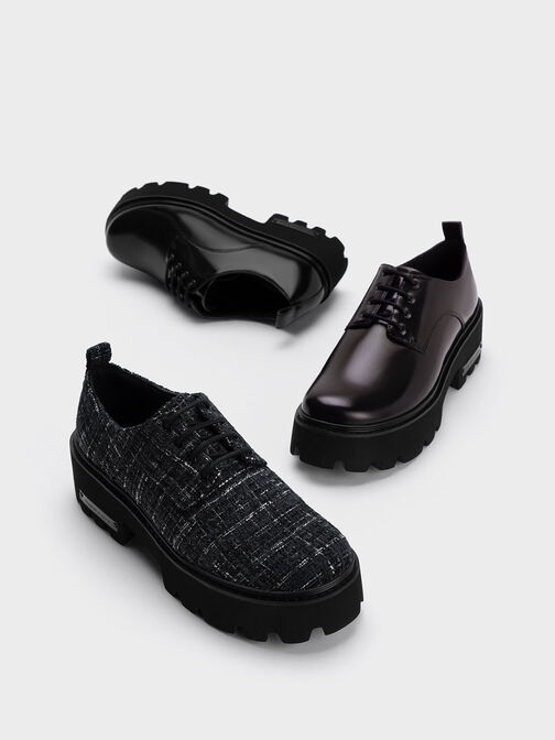 Zapatos Oxford de plataforma Imogen, Negro pulido, hi-res