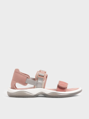 Strappy Chunky Sandals, Nude, hi-res