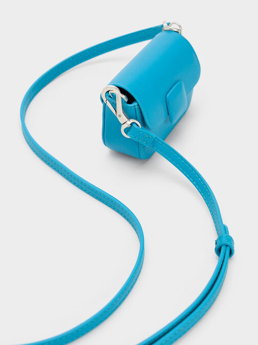 Micro Bolso Cuadrado Koa con Botón a Presión, Azul, hi-res