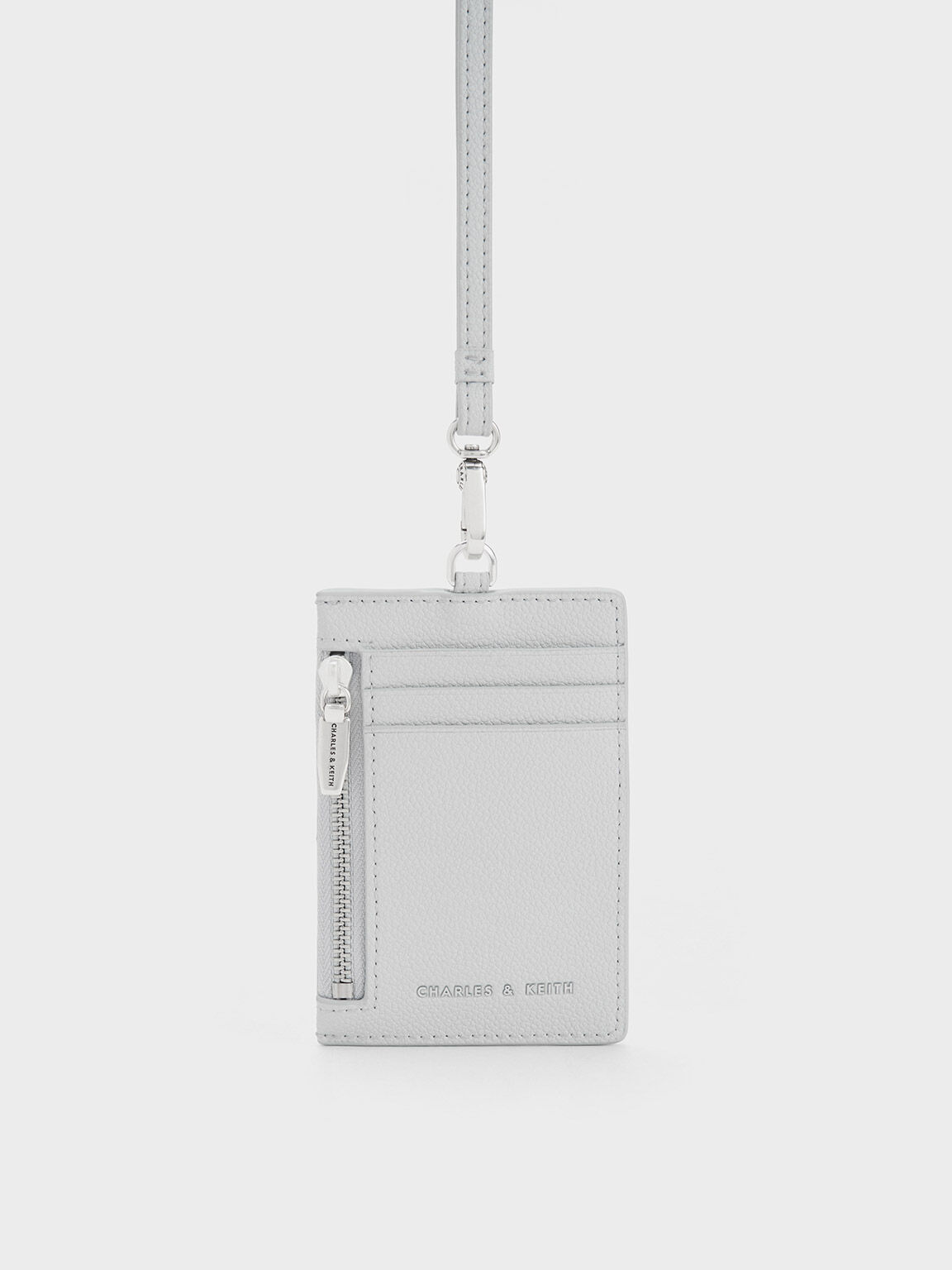 Side Zip Cardholder, Light Grey, hi-res