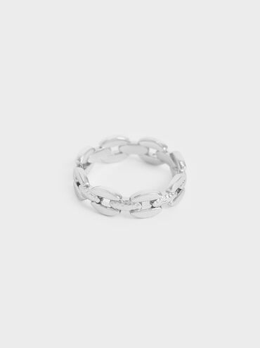 Chain-Link Ring, Silver, hi-res