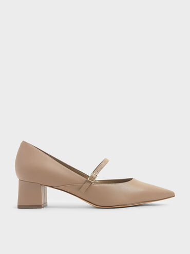 Mary Jane Pumps, Taupe, hi-res