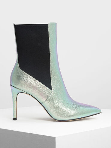 Holographic Pointed Toe Chelsea Boots, Multi, hi-res