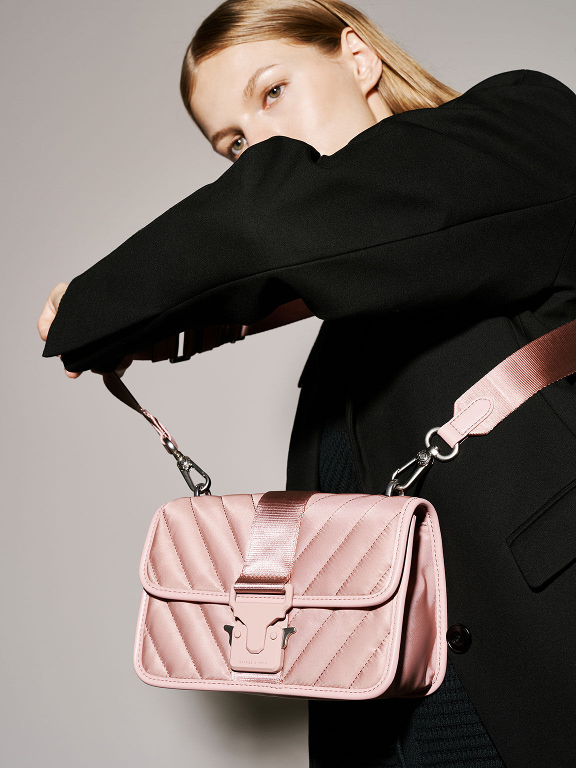 The Anniversary Series: Sonia Recycled Nylon Padded Bag, Pink, hi-res