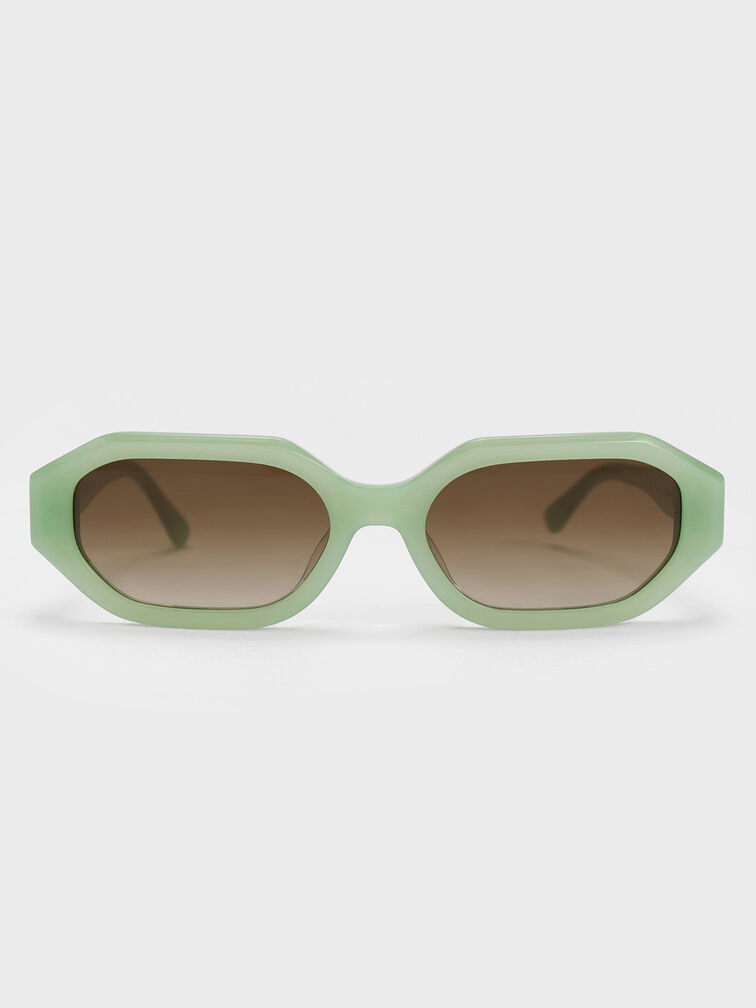 Gabine Recycled Acetate Oval Sunglasses, Mint Green, hi-res