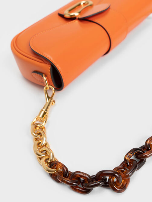 Bolso curvo con cinturón Daki, Naranja, hi-res